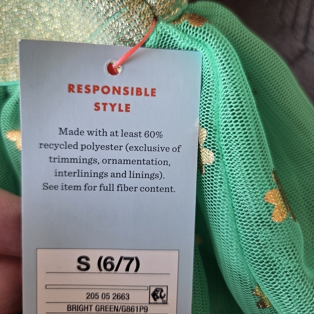 Cat & Jack New Shamrock Green & Gold Tutu Skirt Girls Small (6/7) Dance Dress up - Picture 8 of 9